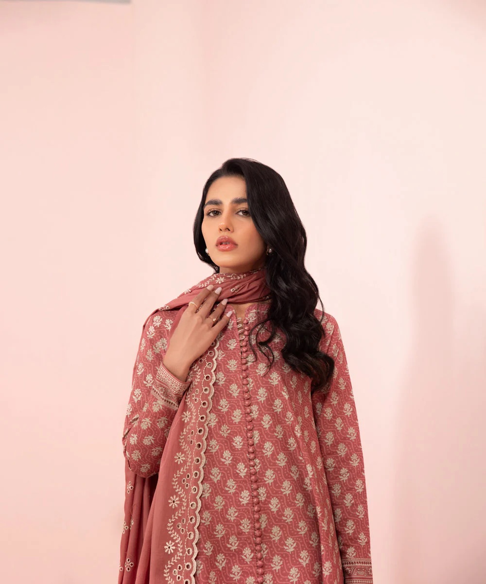 3 Piece - Embroidered Cambric Suit