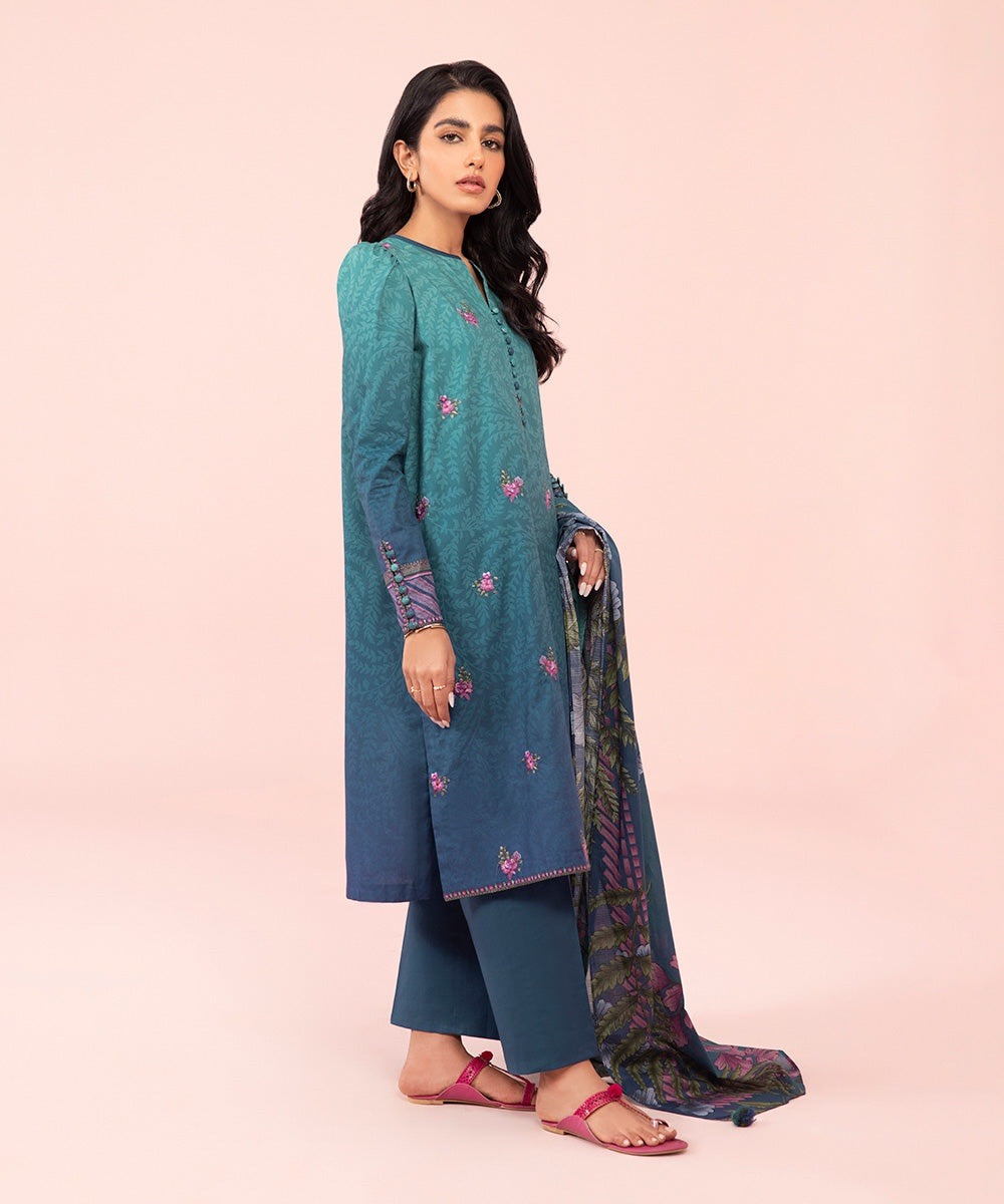 3 Piece - Embroidered Cambric Suit
