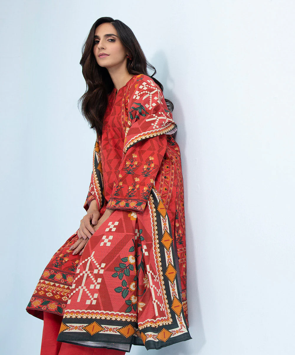 2 Piece - Printed Khaddar Suit