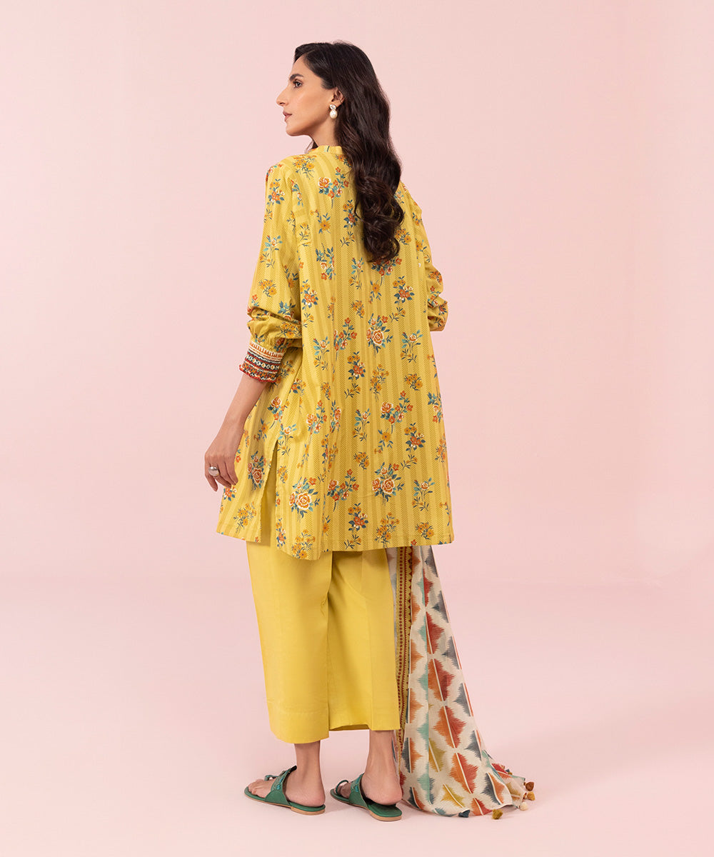 3 Piece - Printed Cambric Suit