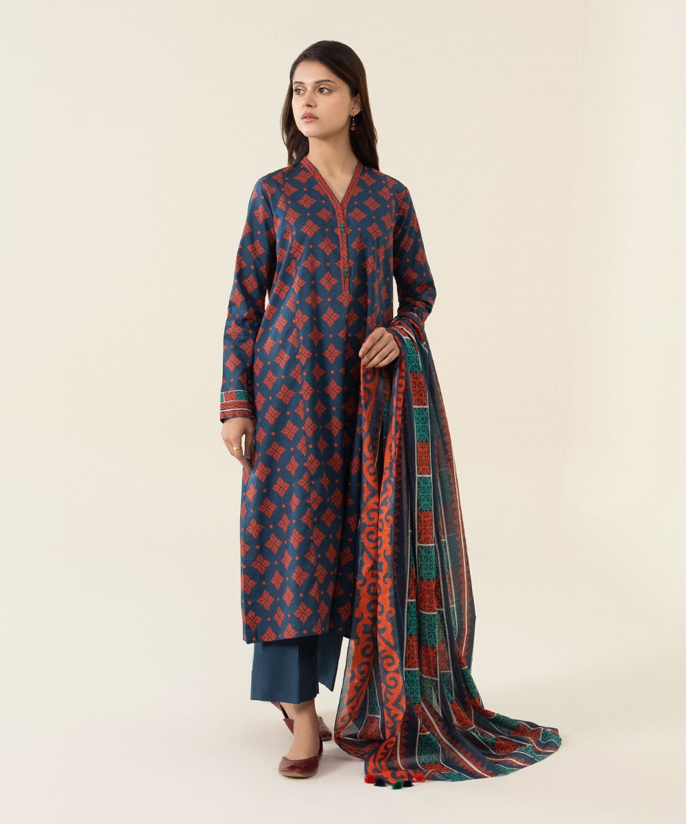 3 Piece - Printed Lawn Suit