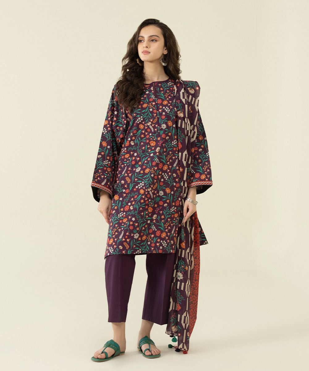 3 Piece - Printed Lawn Suit
