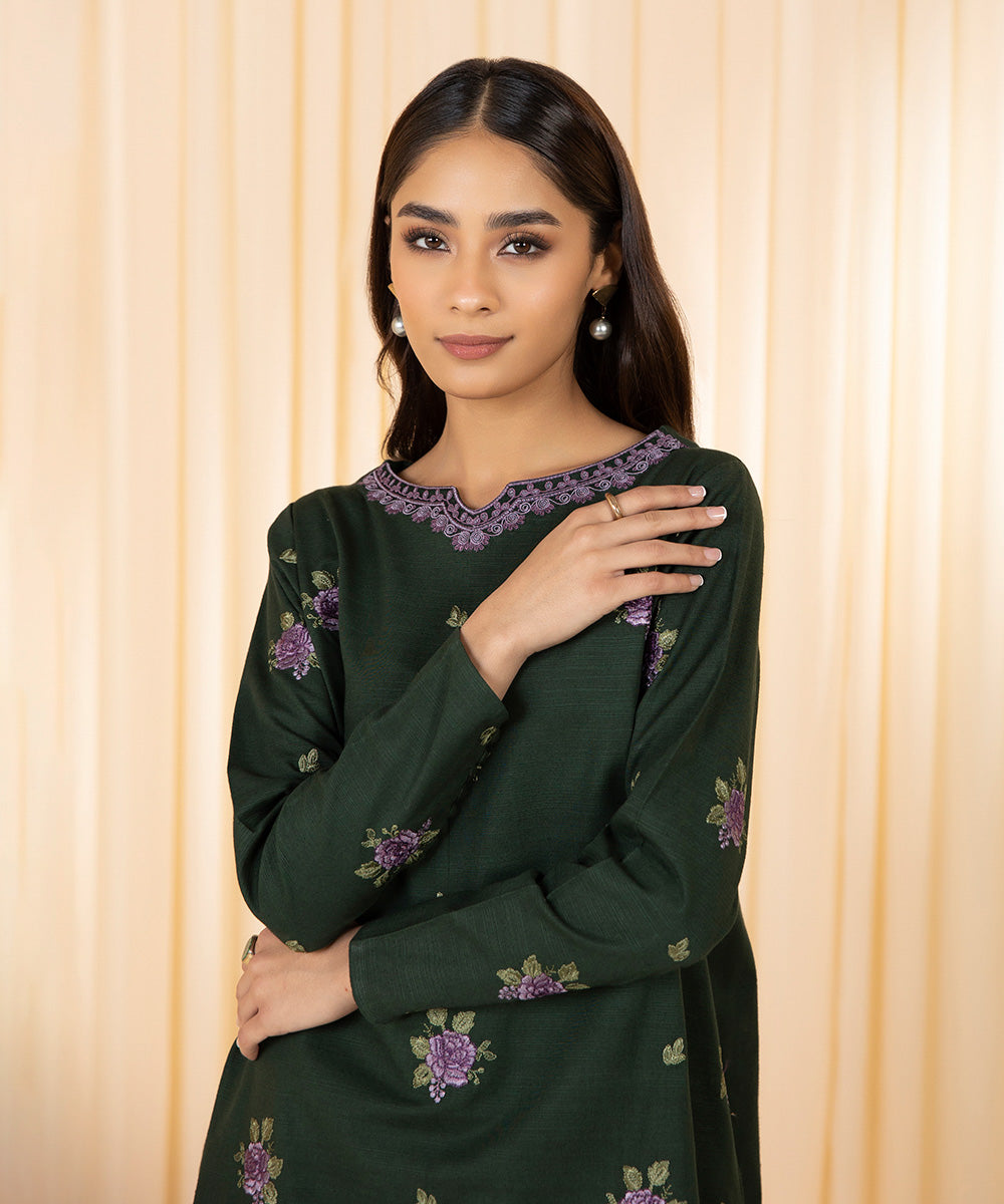 2 Piece - Embroidered Cambric Suit