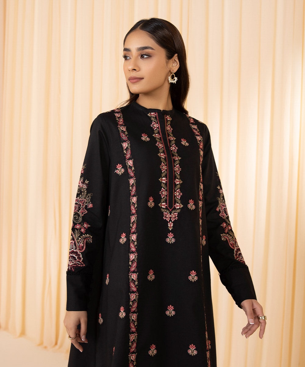 2 Piece - Embroidered Cambric Suit