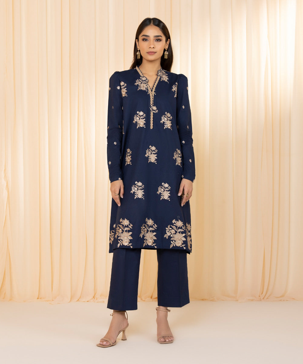 2 Piece - Embroidered Cambric Suit