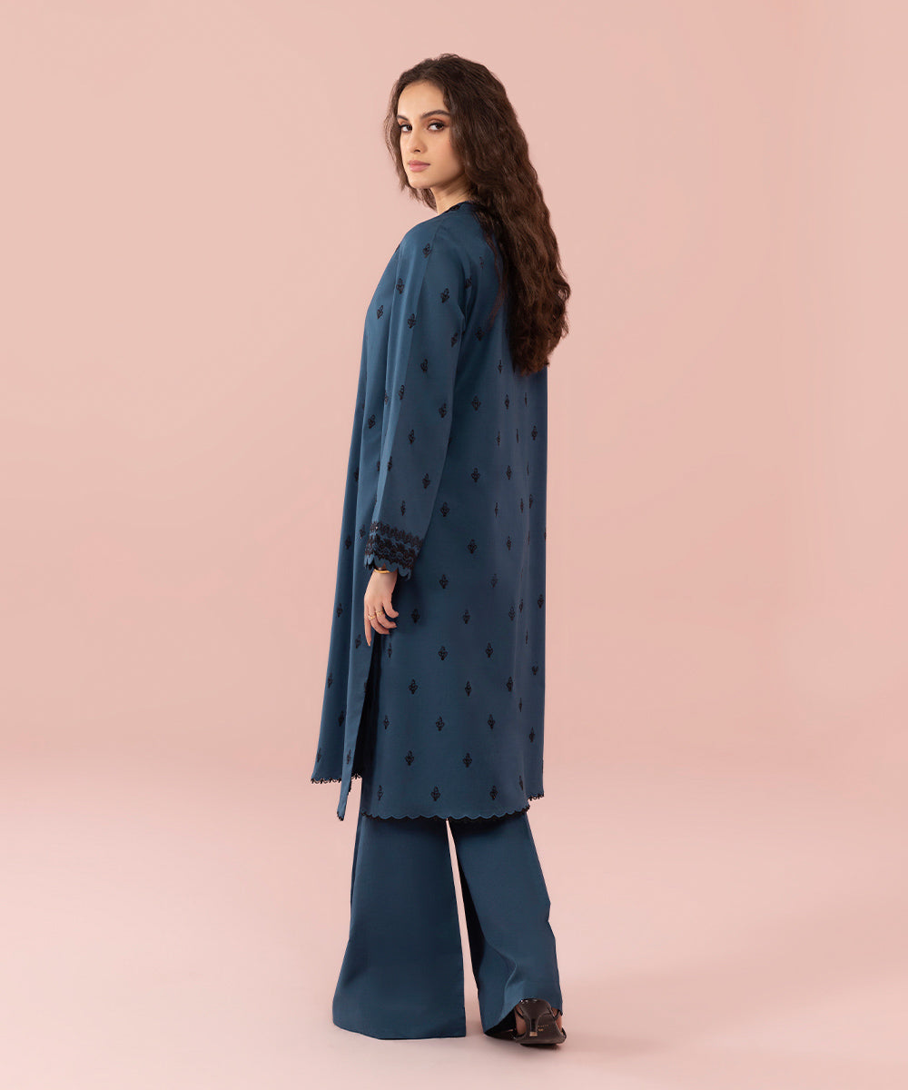 2 Piece - Embroidered Cambric Suit