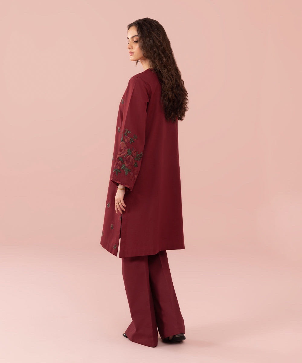 2 Piece - Embroidered Cambric Suit