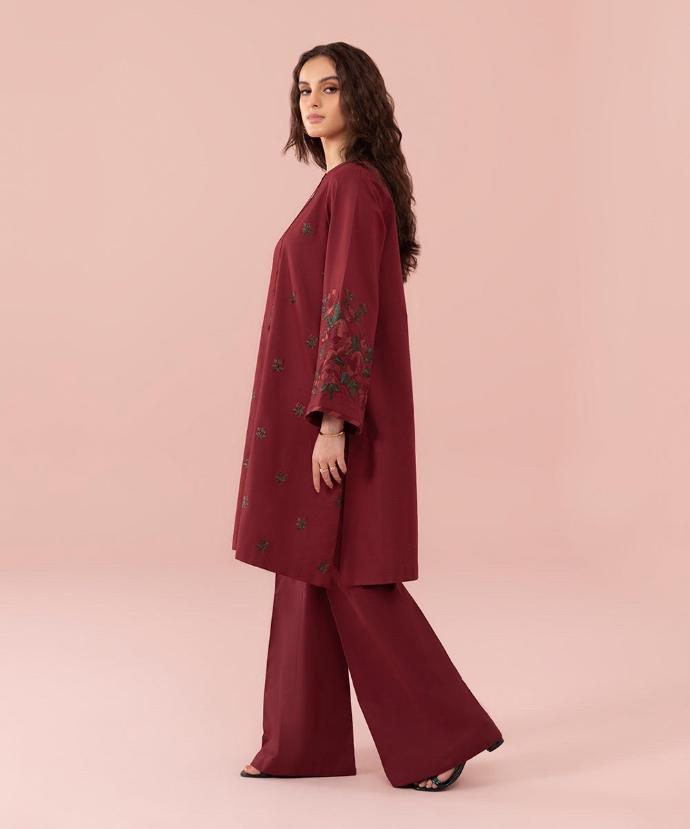 2 Piece - Embroidered Cambric Suit