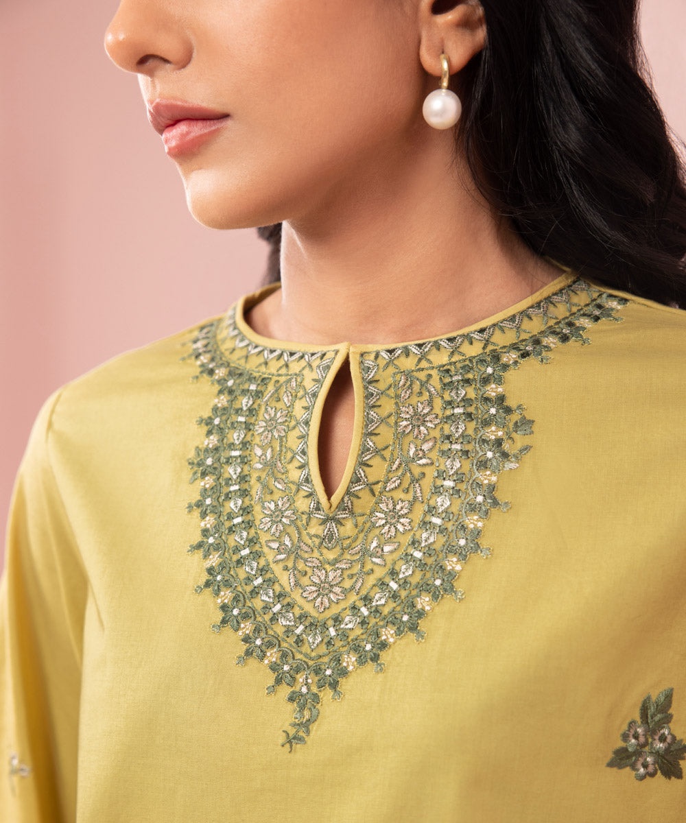 2 Piece - Embroidered Cambric Suit