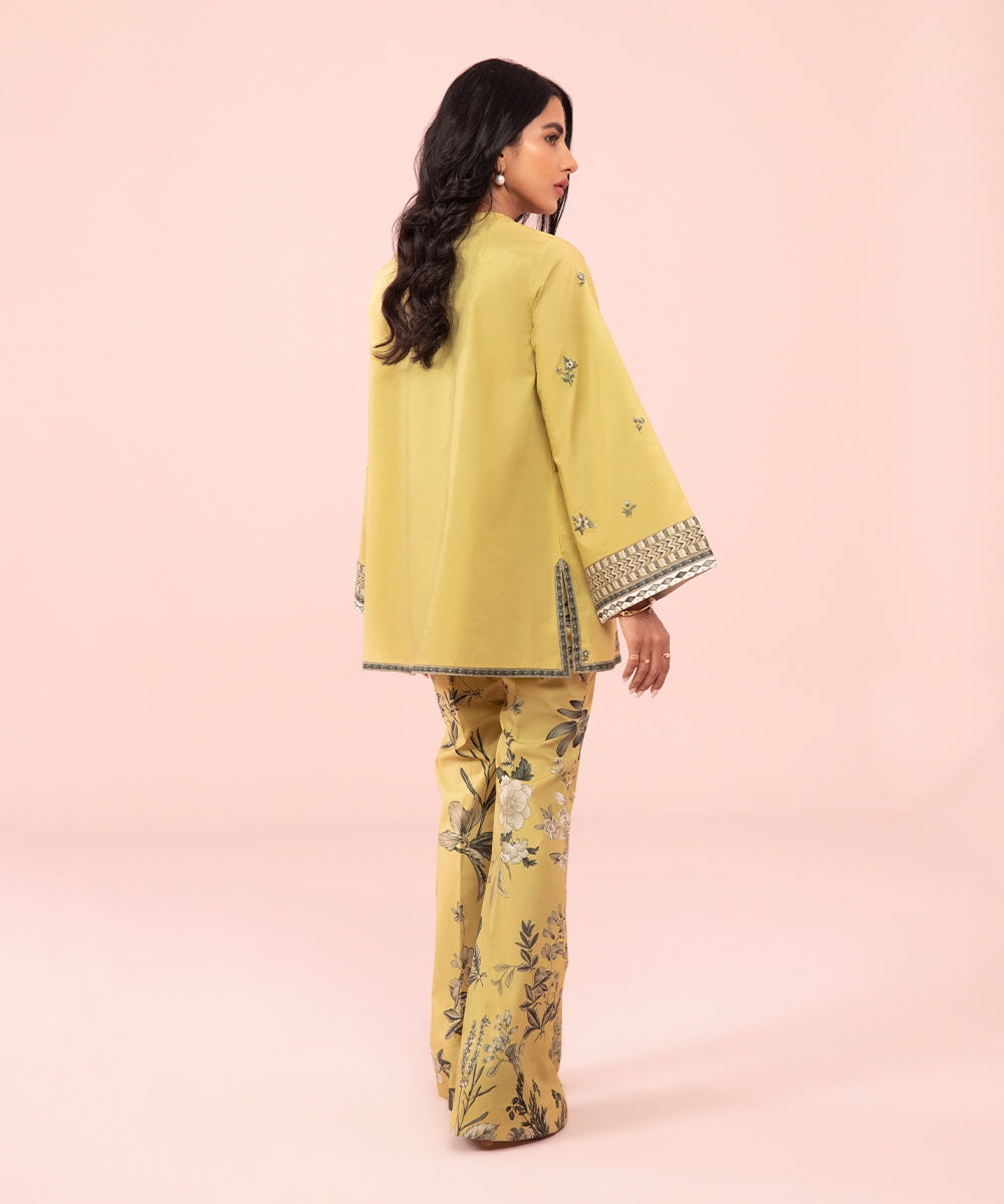 2 Piece - Embroidered Cambric Suit