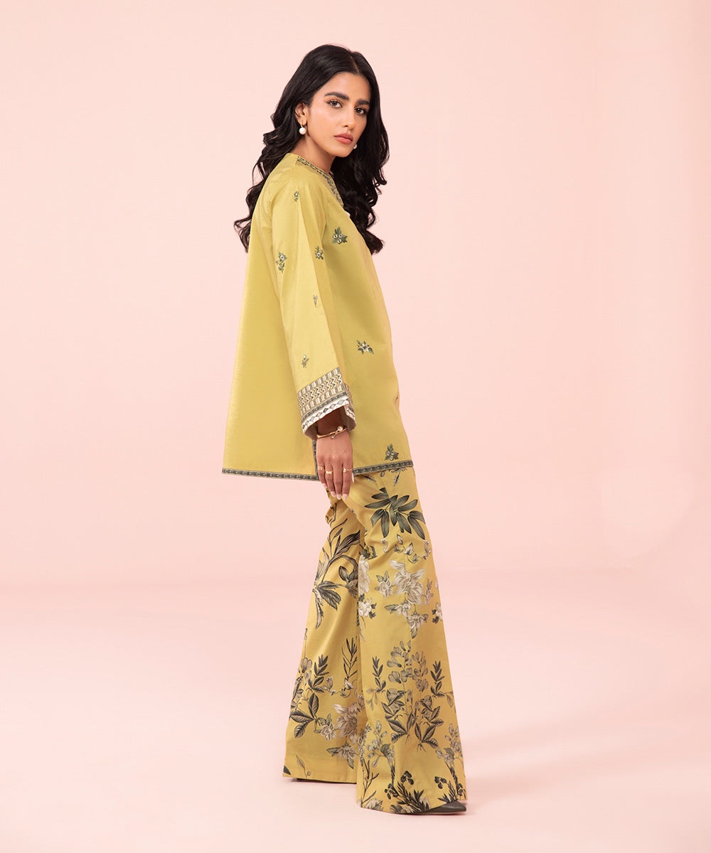2 Piece - Embroidered Cambric Suit