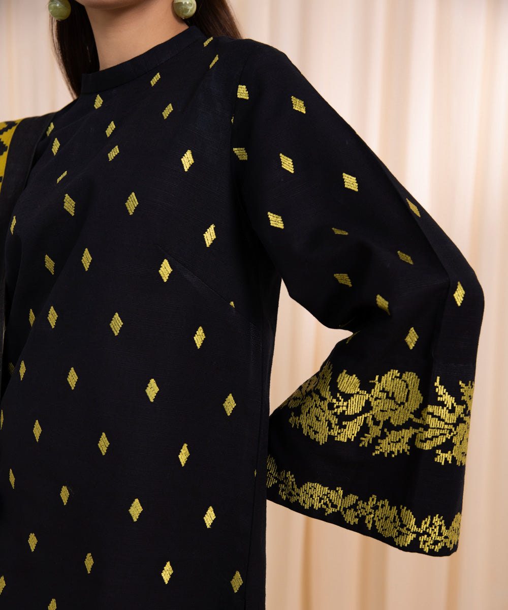 3 Piece - Embroidered Khaddar Suit