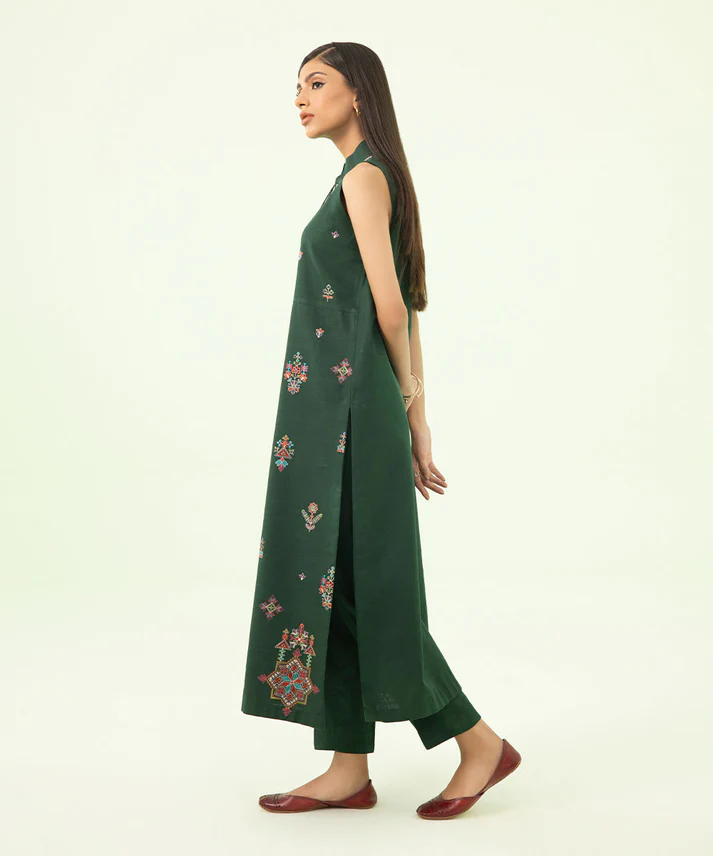 2 Piece - Embroidered Light Khaddar Suit