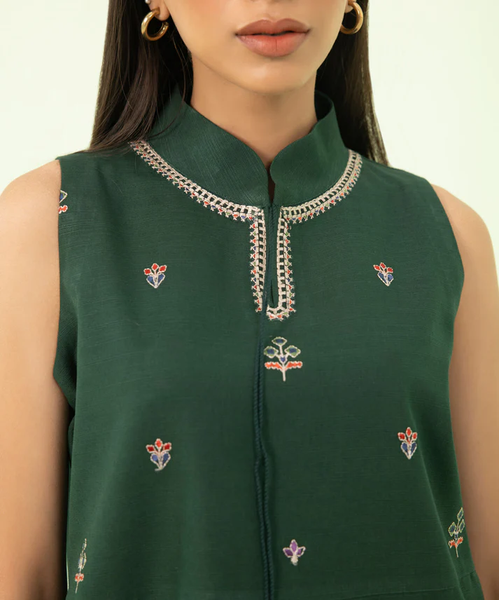 2 Piece - Embroidered Light Khaddar Suit