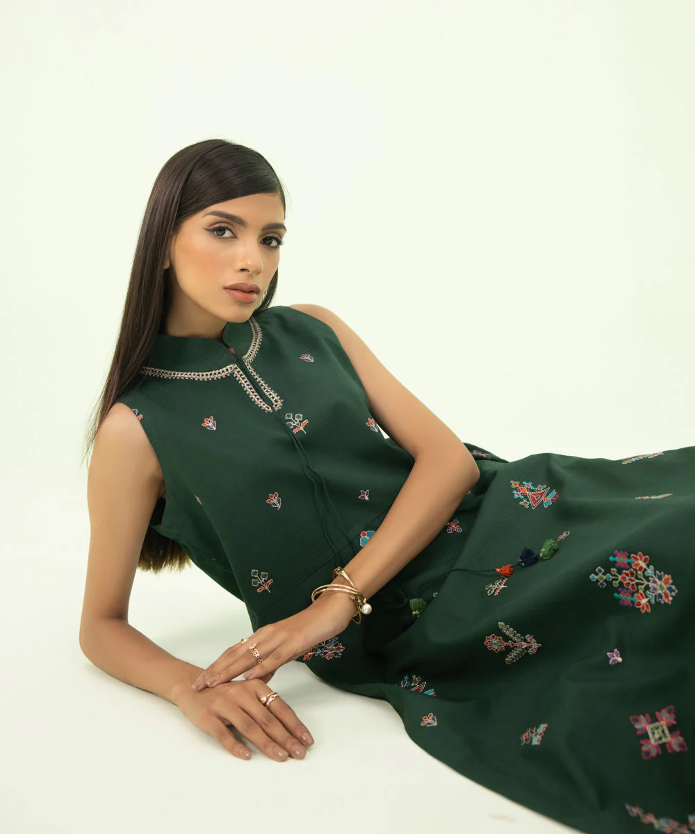 2 Piece - Embroidered Light Khaddar Suit