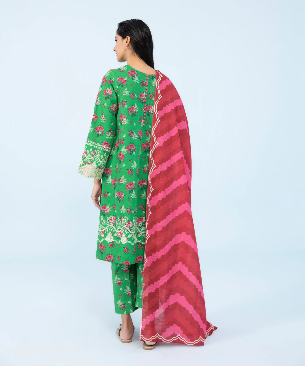 3 Piece - Embroidered Light Khaddar Suit