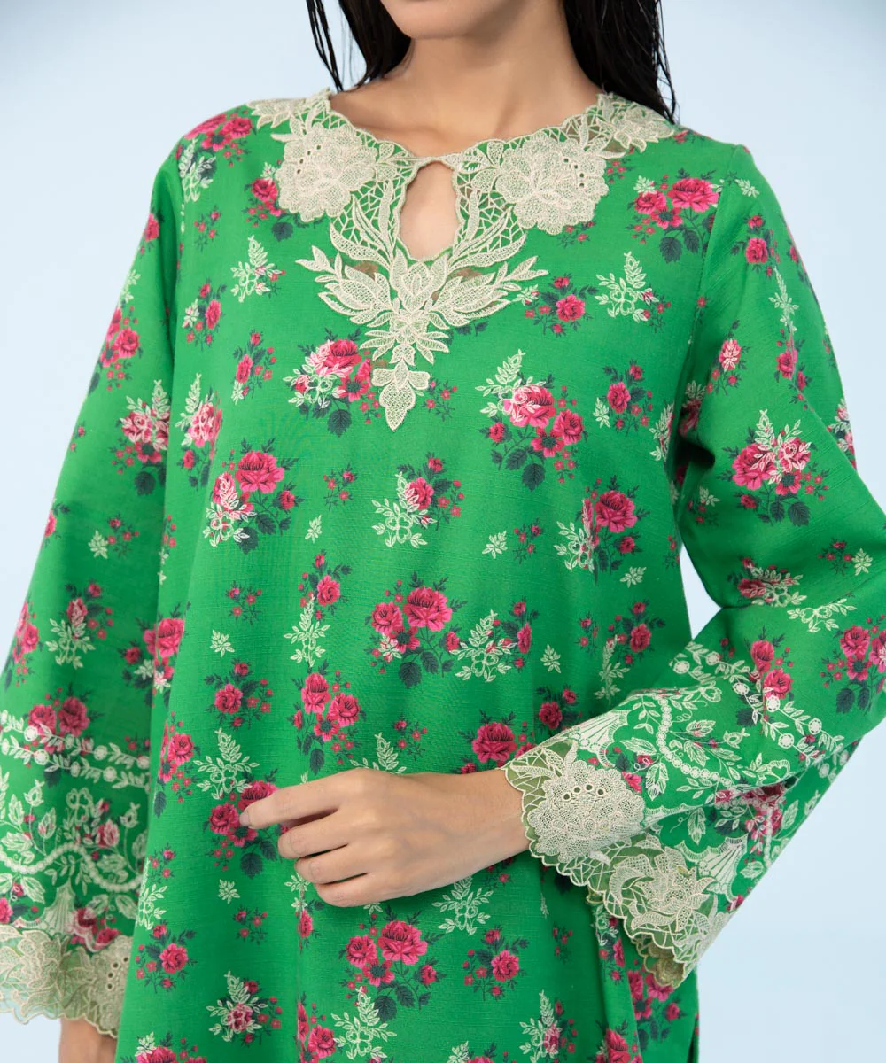 3 Piece - Embroidered Light Khaddar Suit