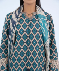 3 Piece - Embroidered Light Khaddar Suit