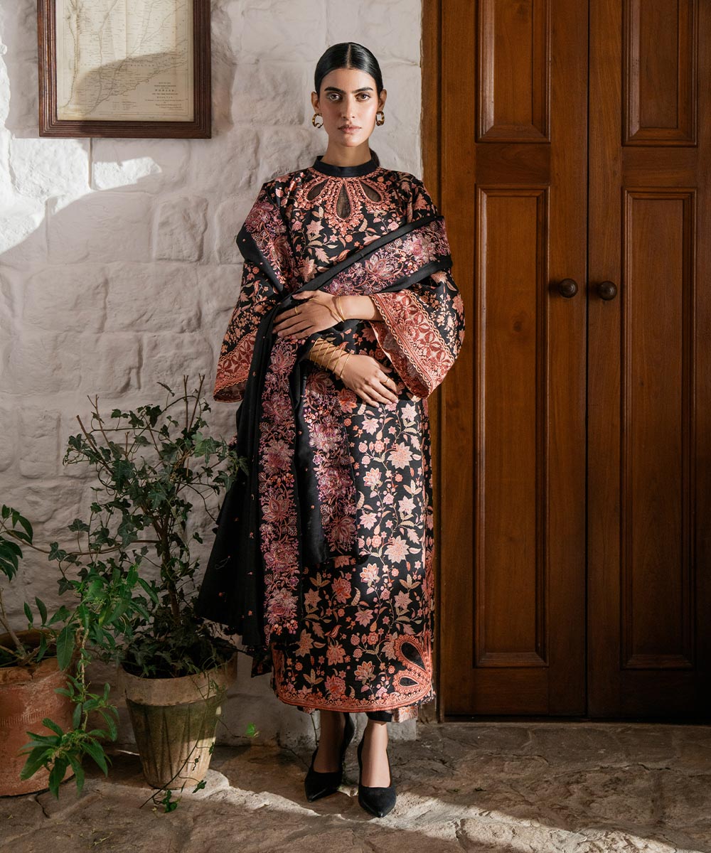 3 Piece - Embroidered Khaddar Suit