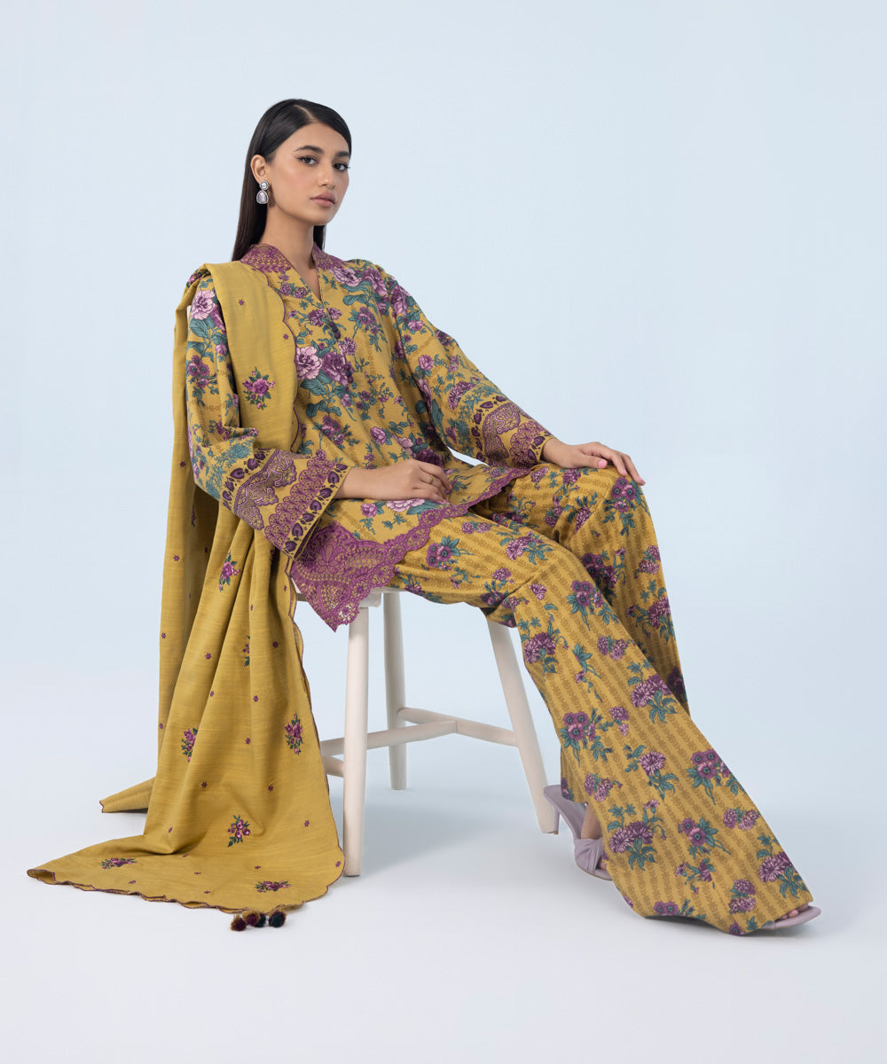 3 Piece - Embroidered Cambric Suit