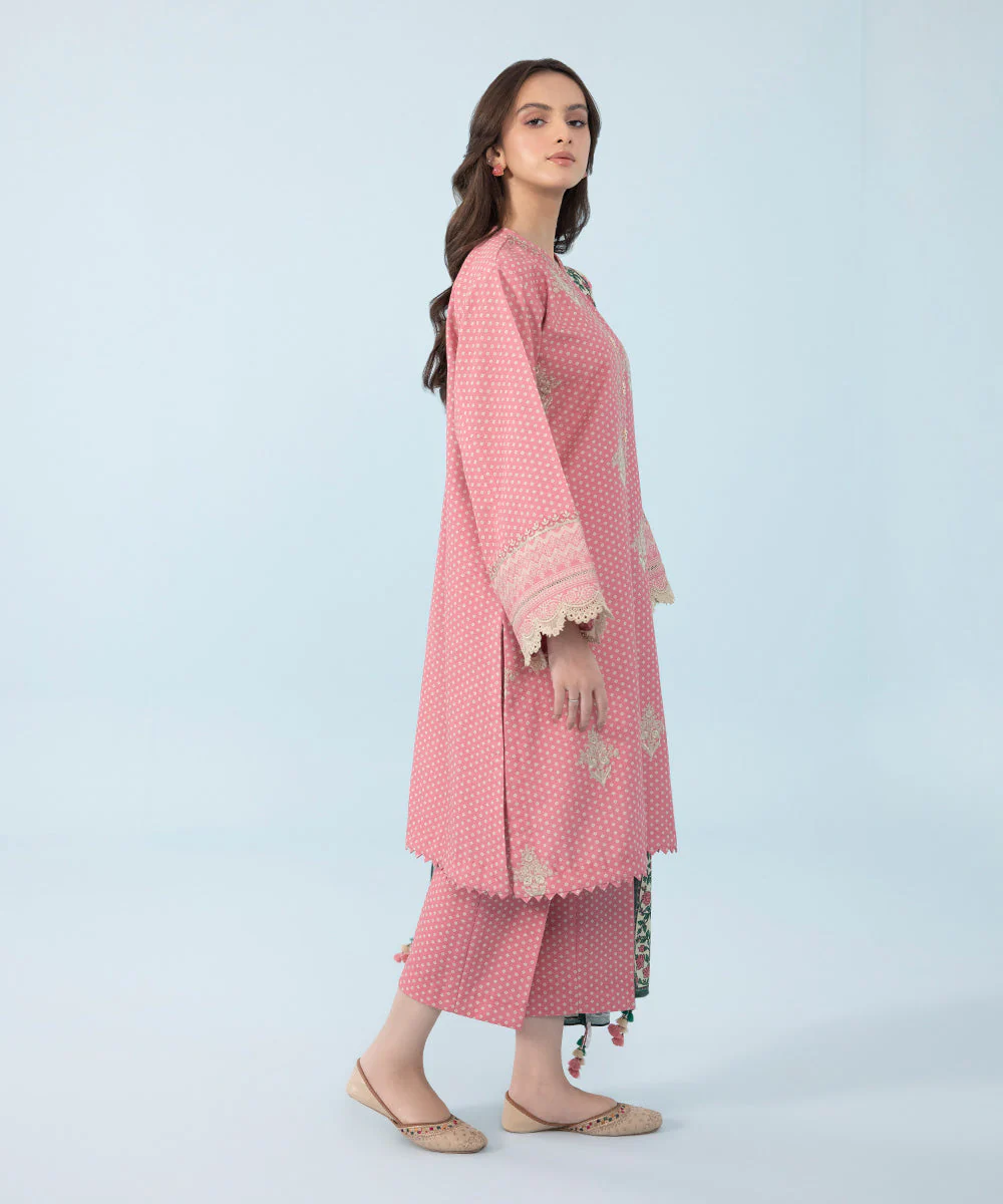 3 Piece - Embroidered Cambric Suit