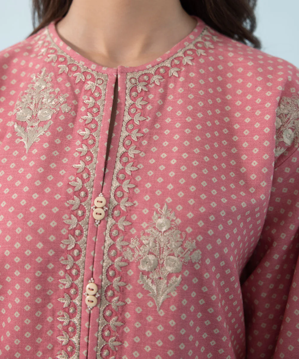 3 Piece - Embroidered Cambric Suit