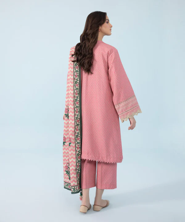 3 Piece - Embroidered Cambric Suit
