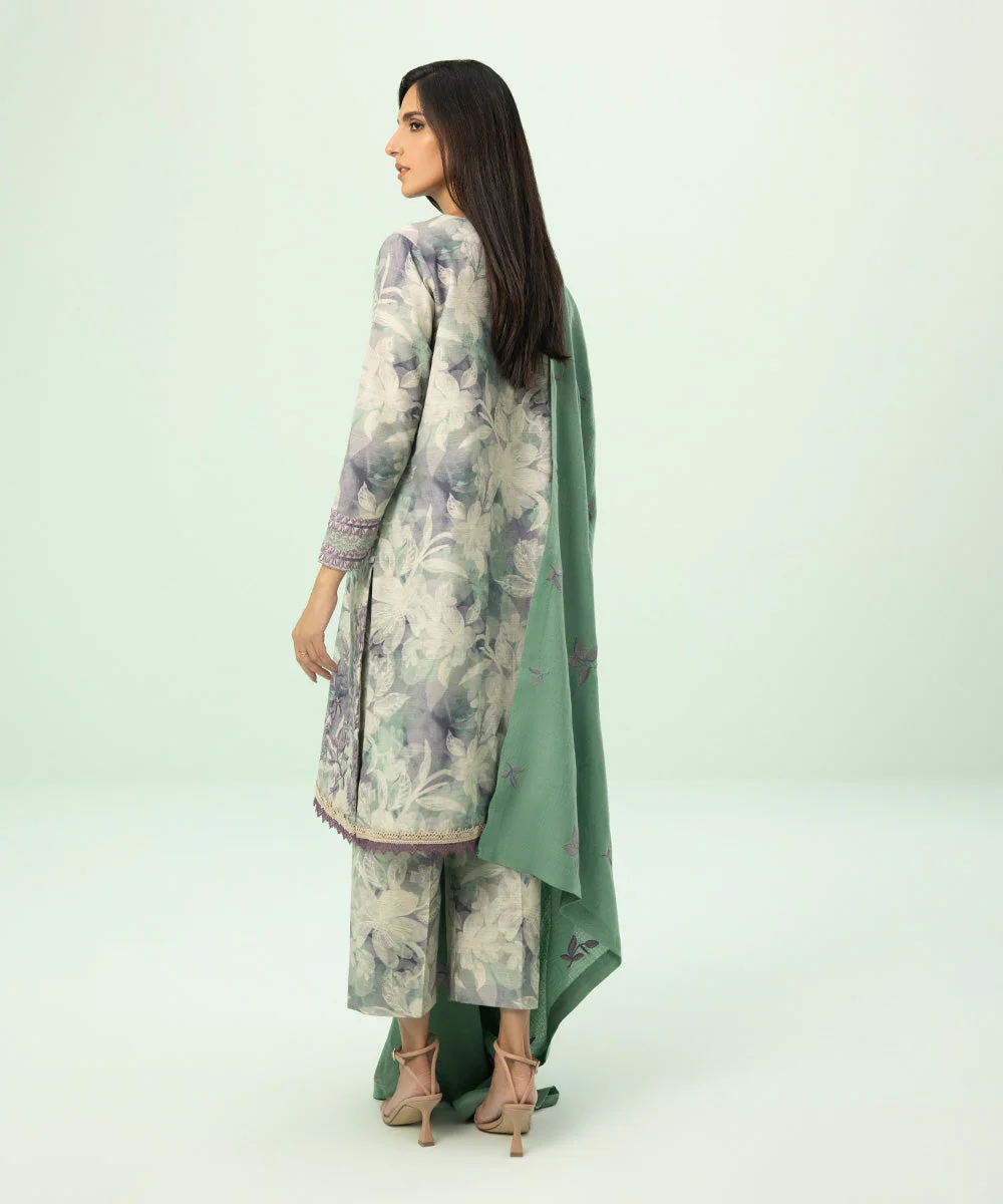 3 Piece - Embroidered Cambric Suit