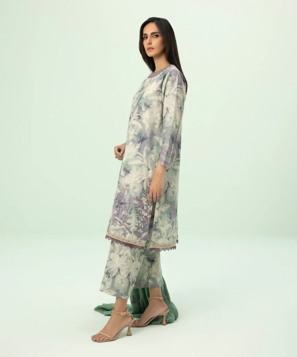 3 Piece - Embroidered Cambric Suit