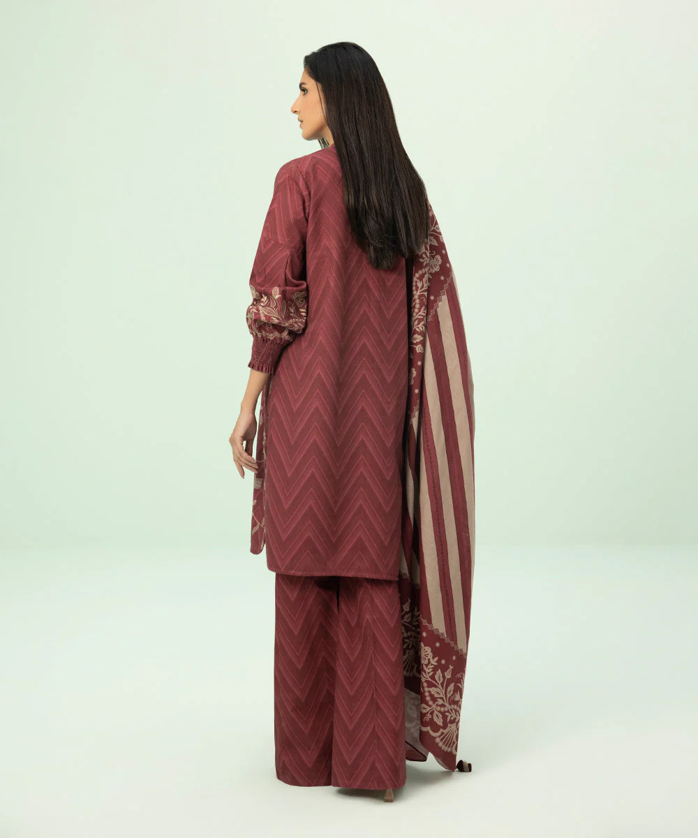 3 Piece - Embroidered Light Khaddar Suit