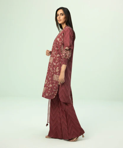 3 Piece - Embroidered Light Khaddar Suit