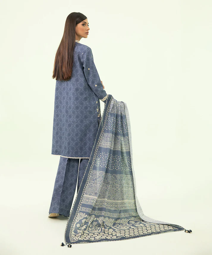 3 Piece - Embroidered Light Khaddar Suit