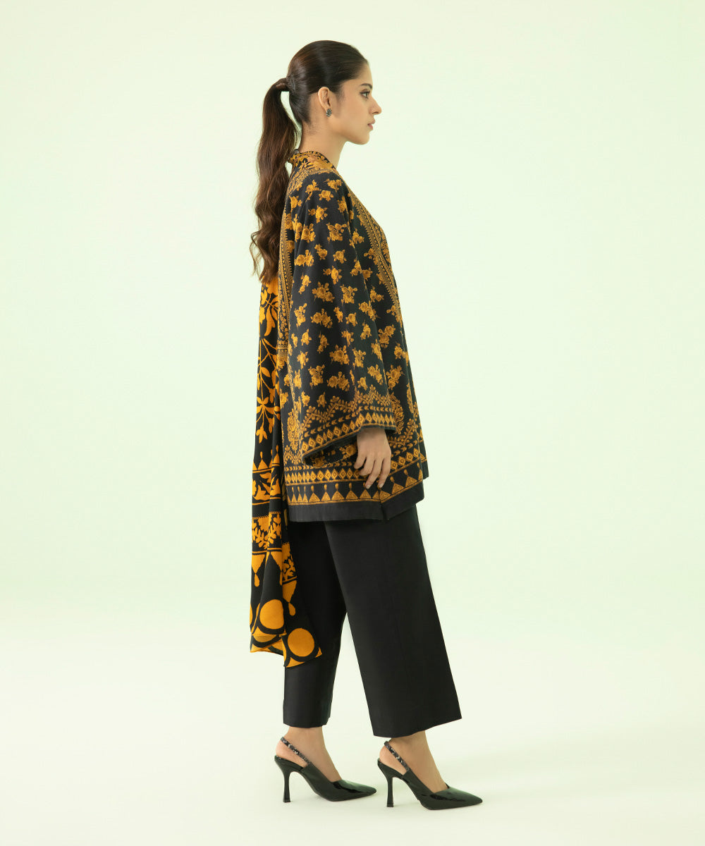 2 Piece - Embroidered Khaddar Suit