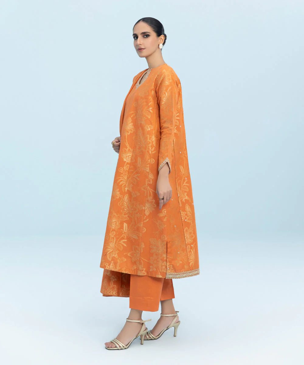 3 Piece - Embroidered Jacquard Suit