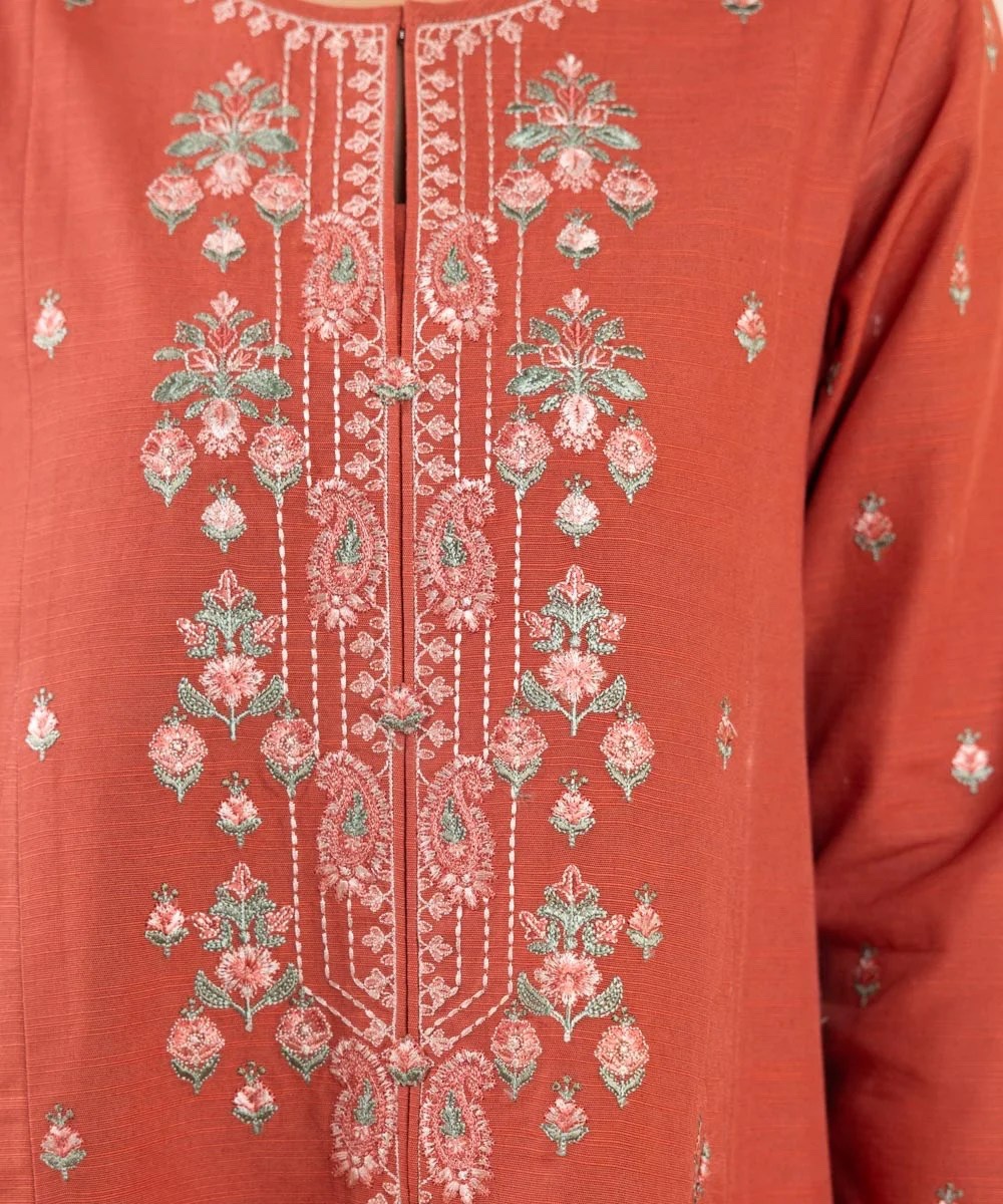 3 Piece - Embroidered Khaddar Suit