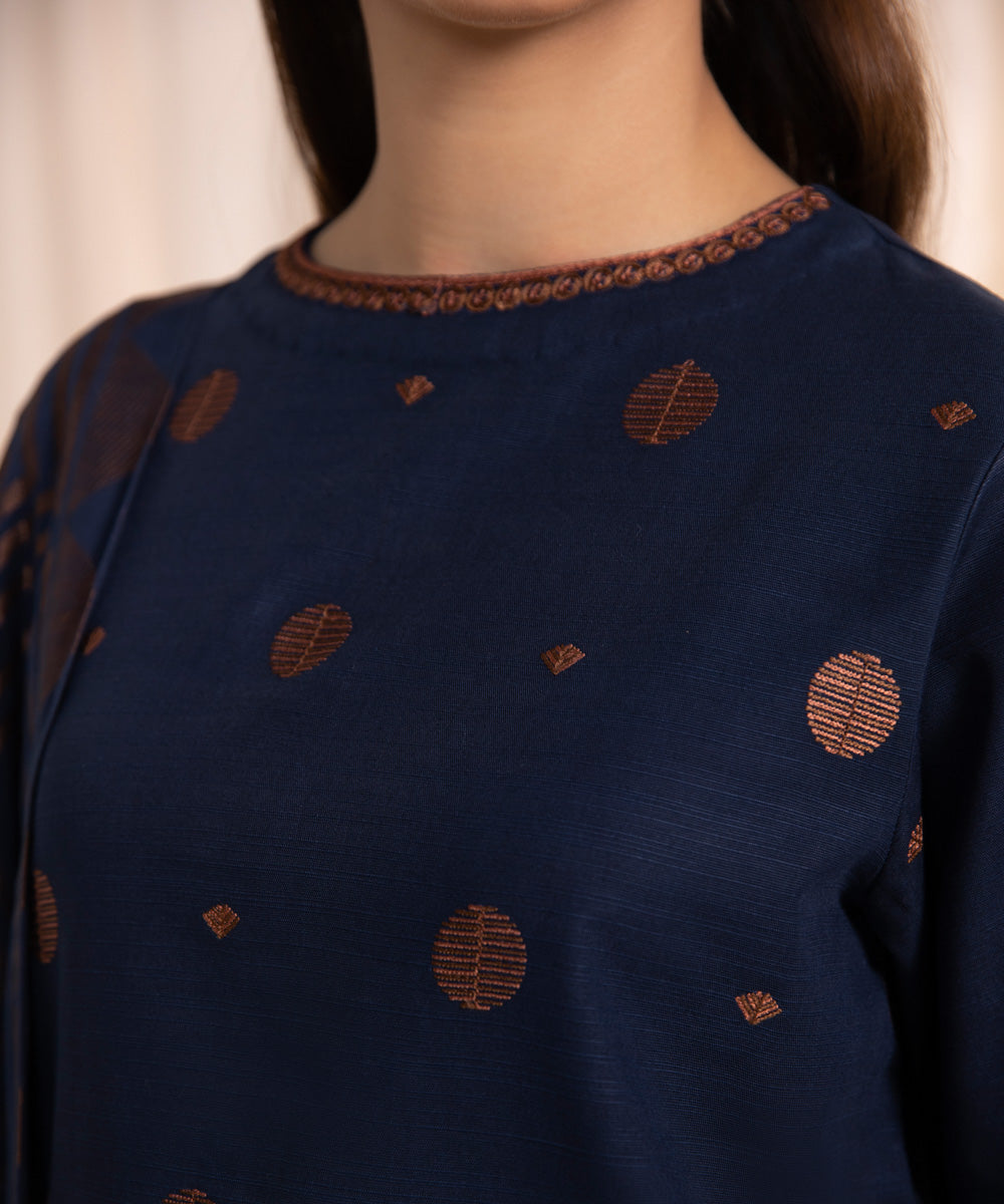 3 Piece - Embroidered Khaddar Suit