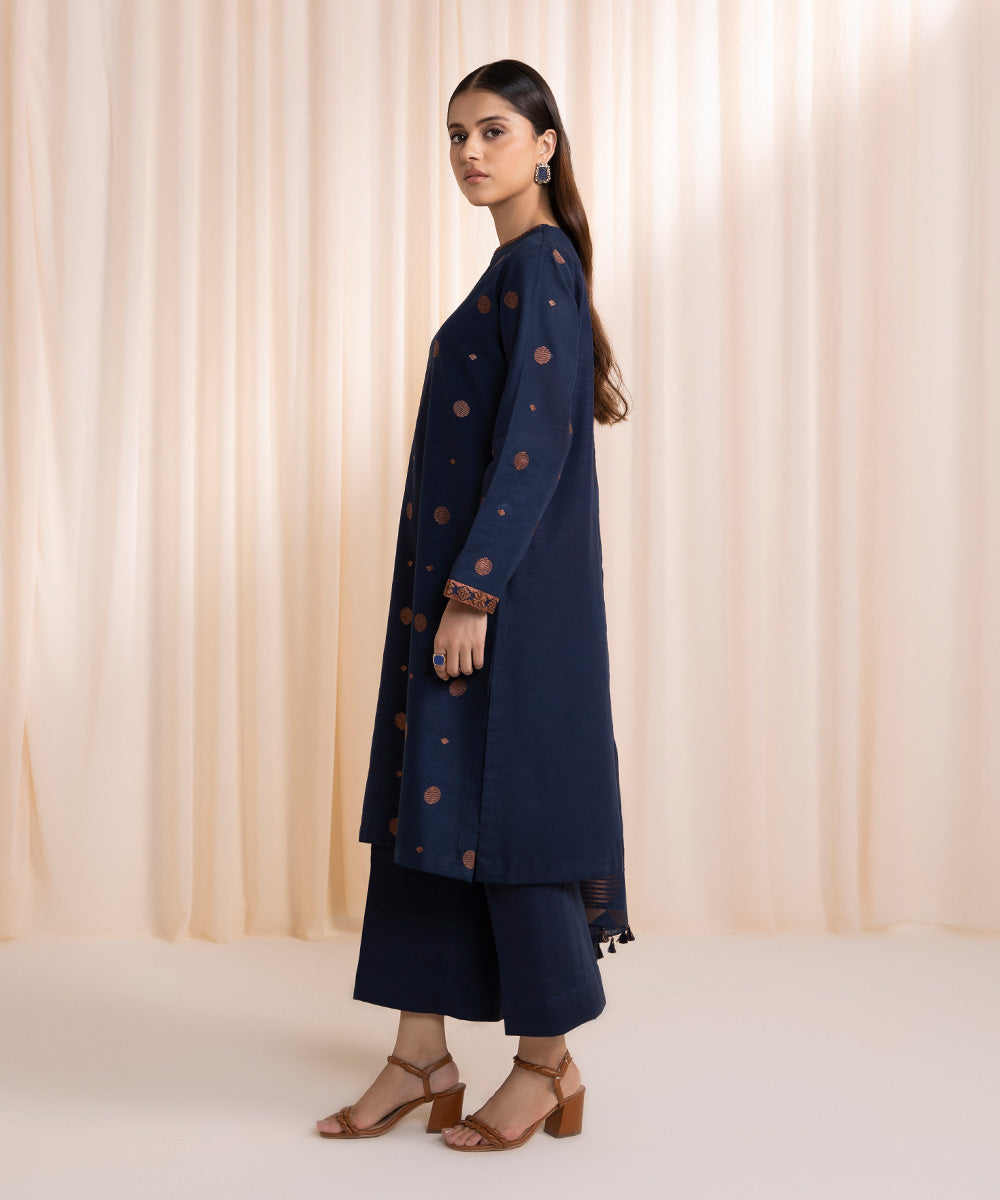 3 Piece - Embroidered Khaddar Suit