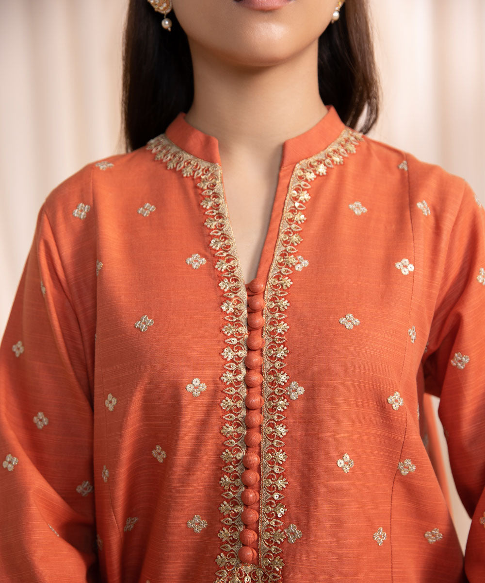 3 Piece - Embroidered Khaddar Suit