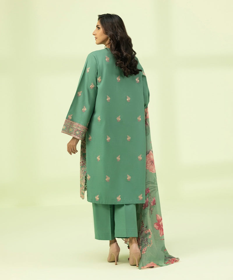 3 Piece - Embroidered Cambric Suit