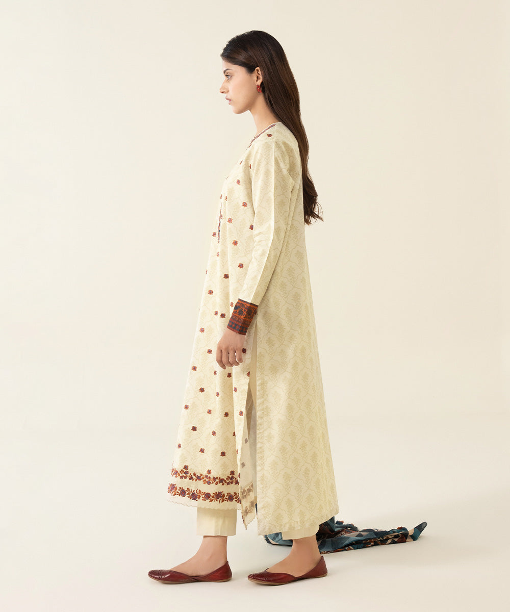 3 Piece - Embroidered Textured Lawn Suit
