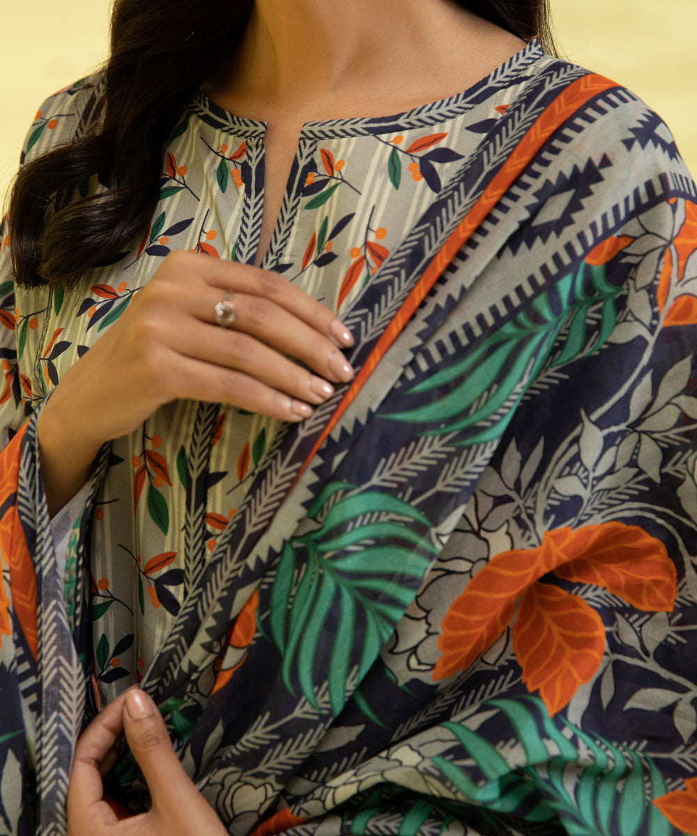 3 Piece - Printed Lawn Suit