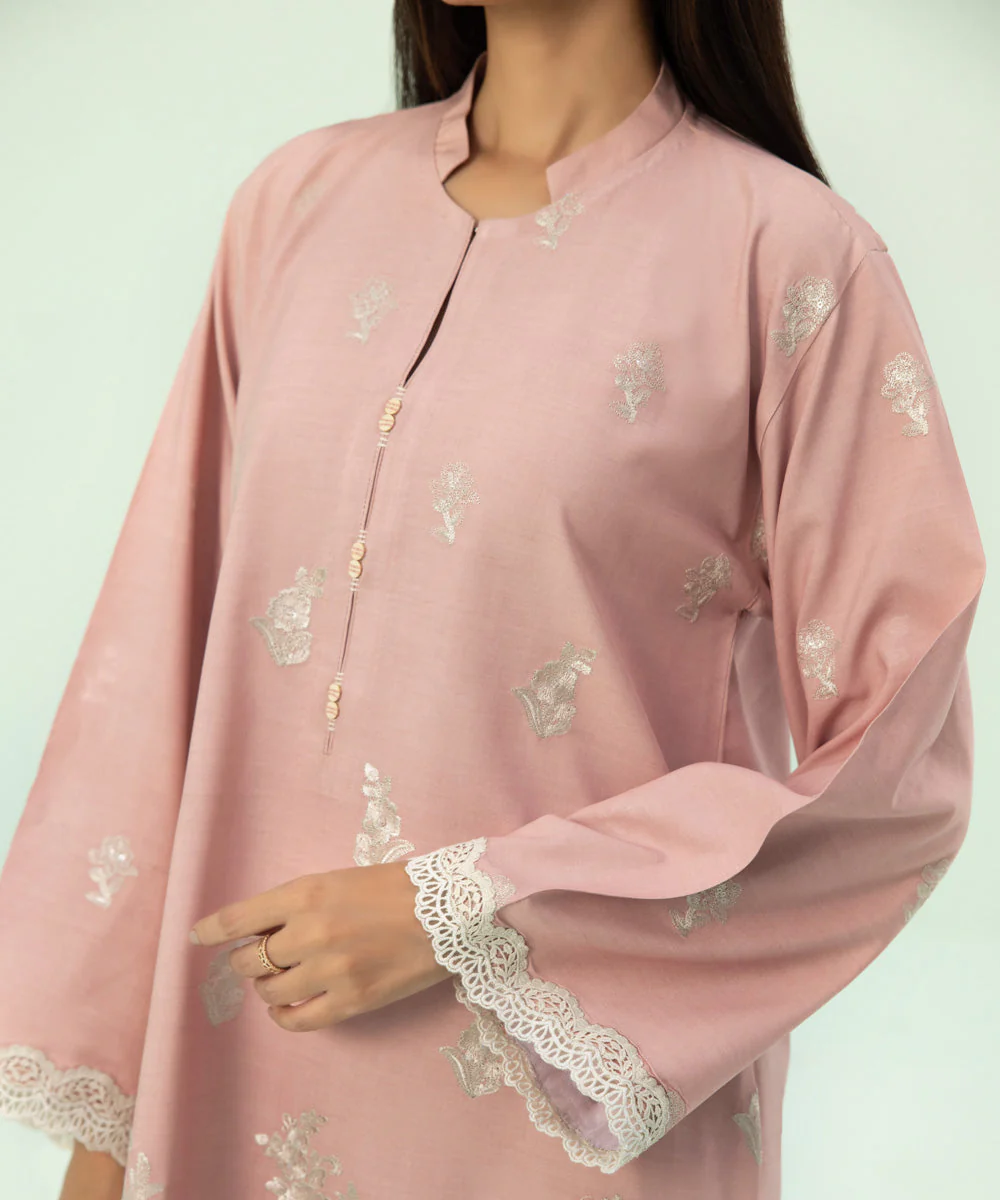 3 Piece - Embroidered Linen Suit
