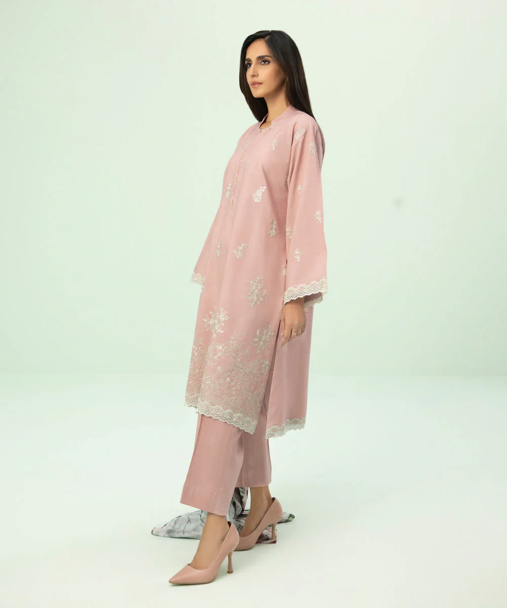 3 Piece - Embroidered Linen Suit