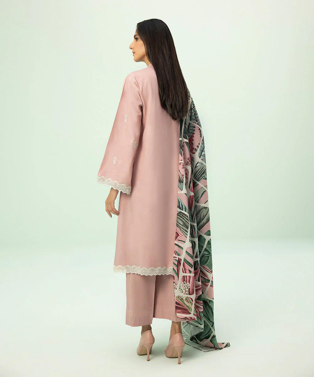 3 Piece - Embroidered Linen Suit