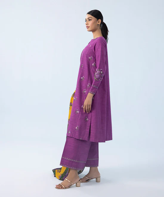3 Piece - Embroidered Khaddar Suit