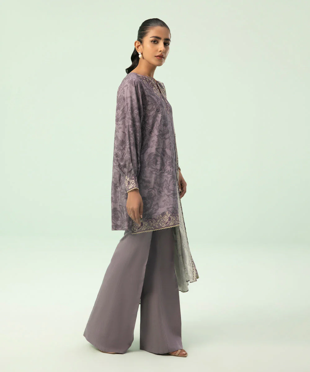 3 Piece - Embroidered Linen Suit