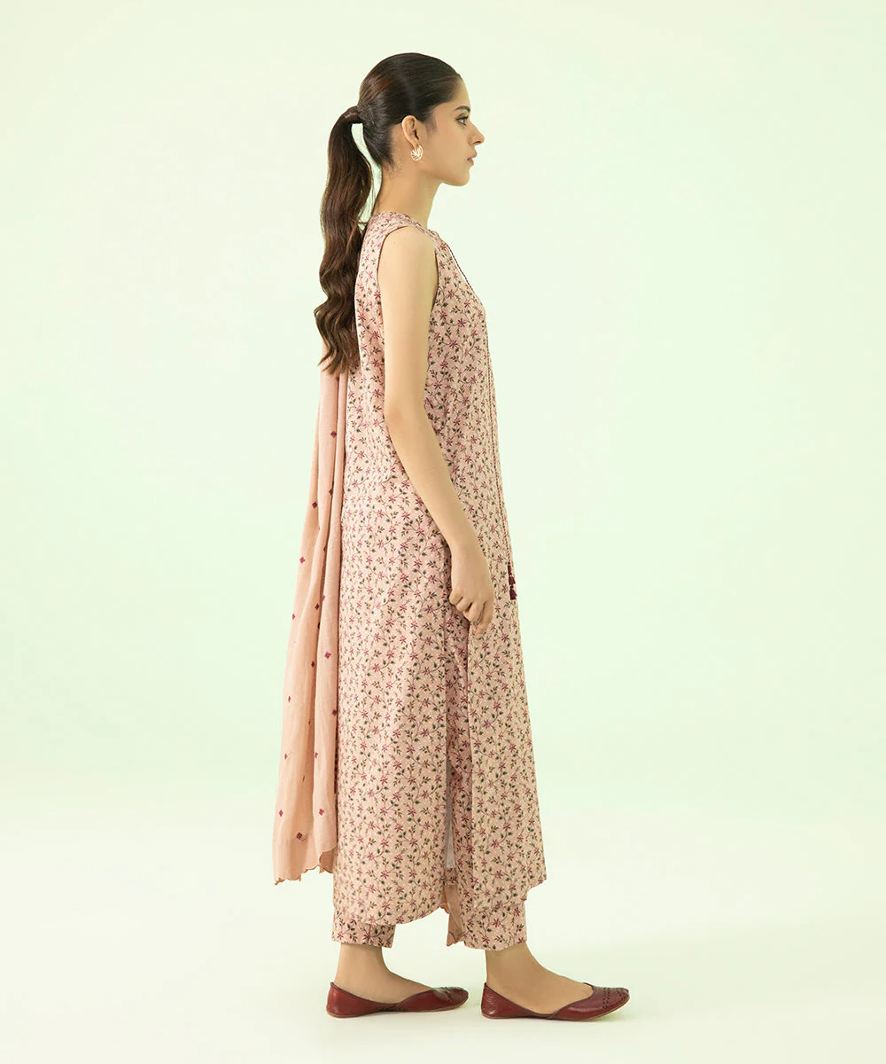 3 Piece - Embroidered Dobby Suit