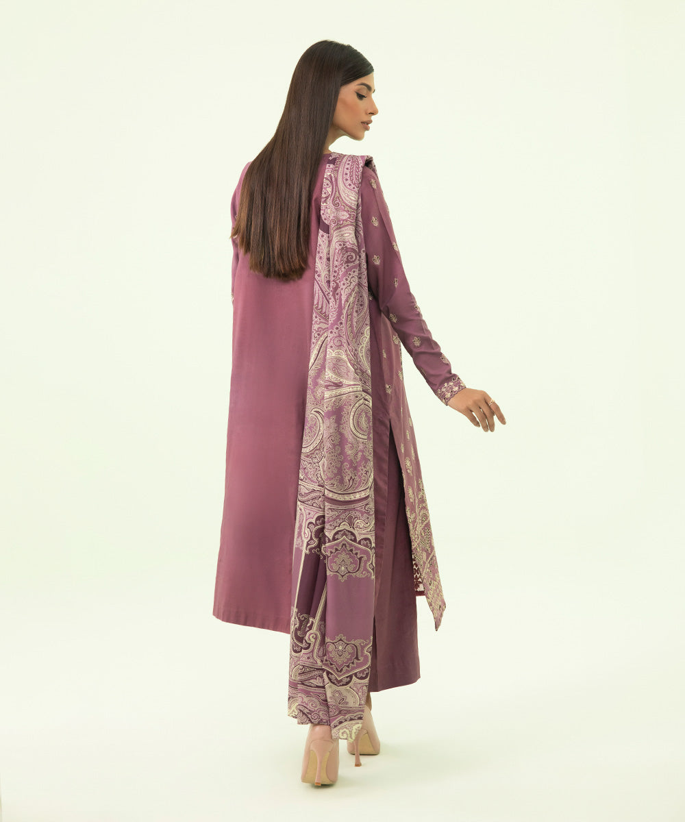3 Piece - Embroidered Linen Suit