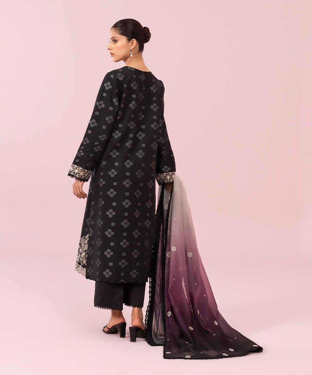 3 Piece - Embroidered Jacquard Suit
