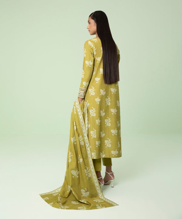 3 Piece - Embroidered Light Khaddar Suit